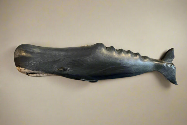Dark Sperm Whale Plaque, 16", Left-Facing