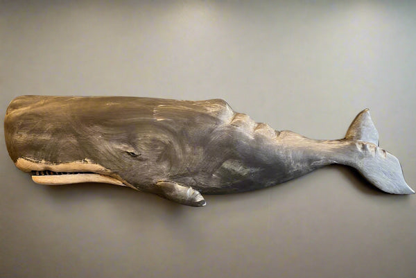 Dark Sperm Whale Plaque, 34", Left-Facing