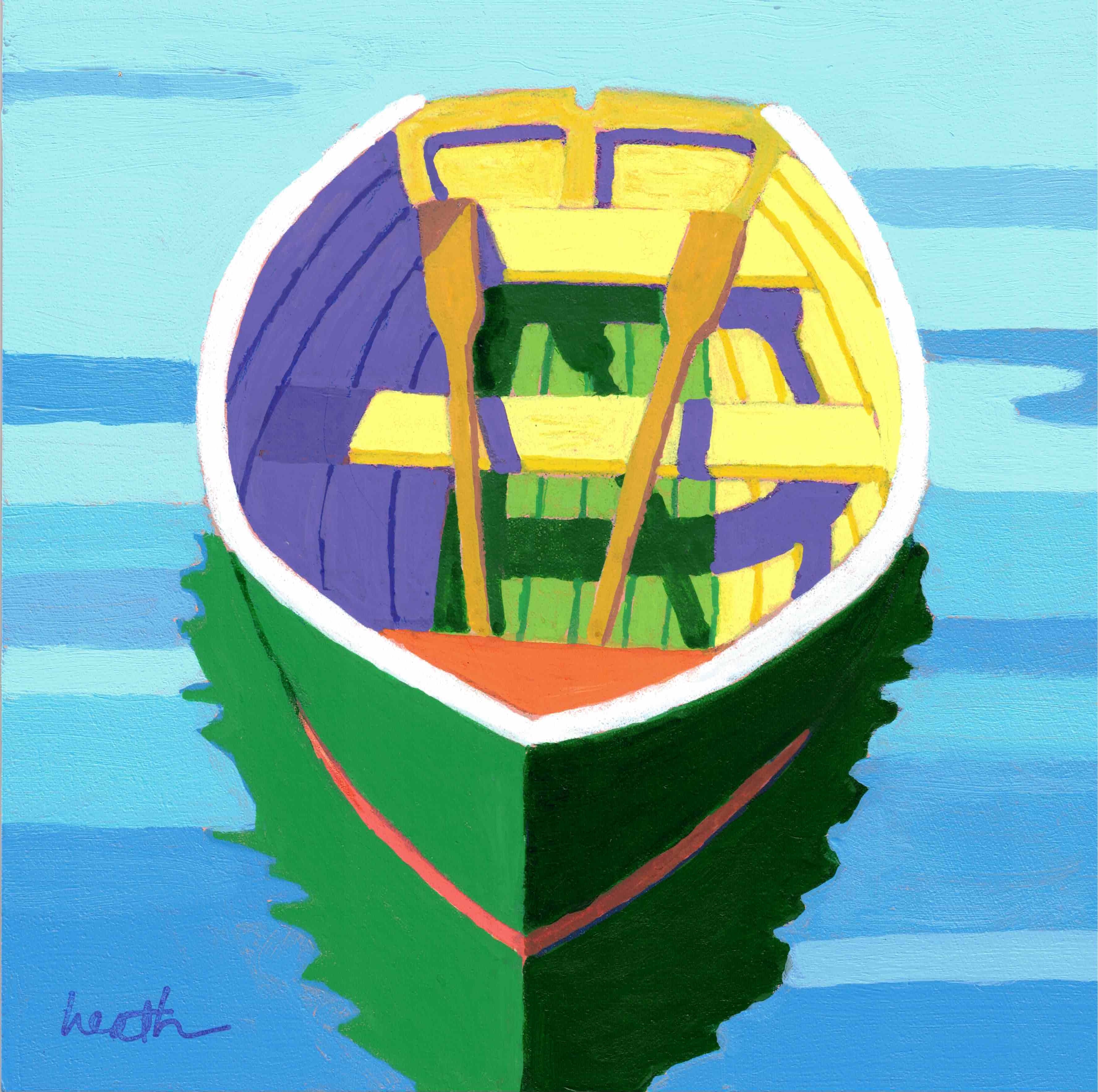 Green Dinghy Yellow Seats