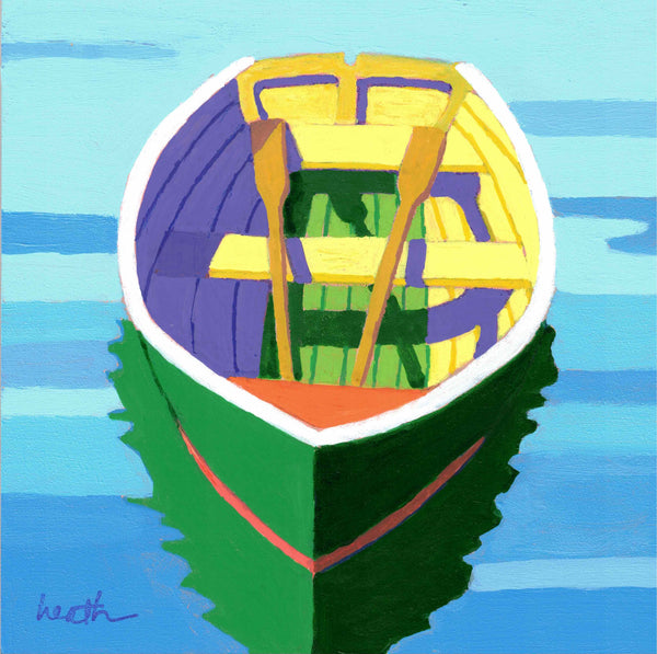 Green Dinghy Yellow Seats