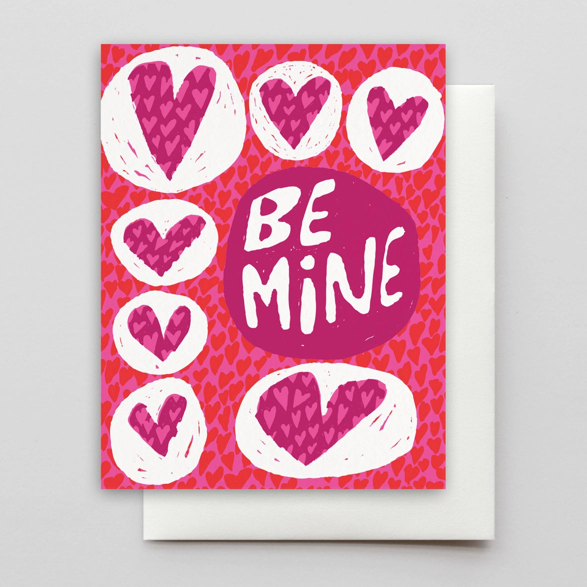 Be Mine Stacked Hearts Greeting Card