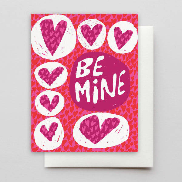Be Mine Stacked Hearts Greeting Card