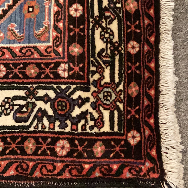 Red, Black, and Blue Vintage Persian Rug
