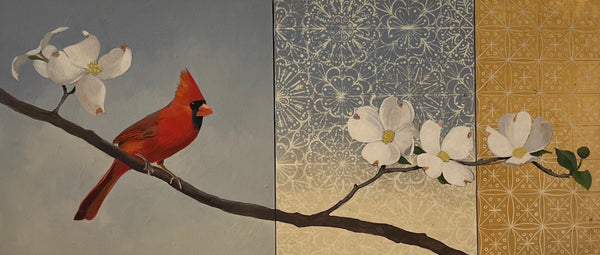 Cardinal with Dogwood