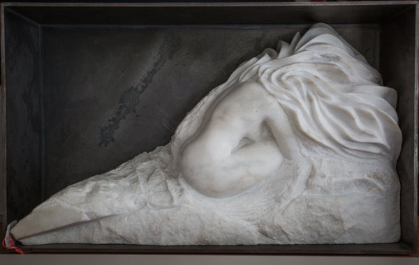 She Kept Her Dreams in a Box, Marble Sculpture by Steven Giblin