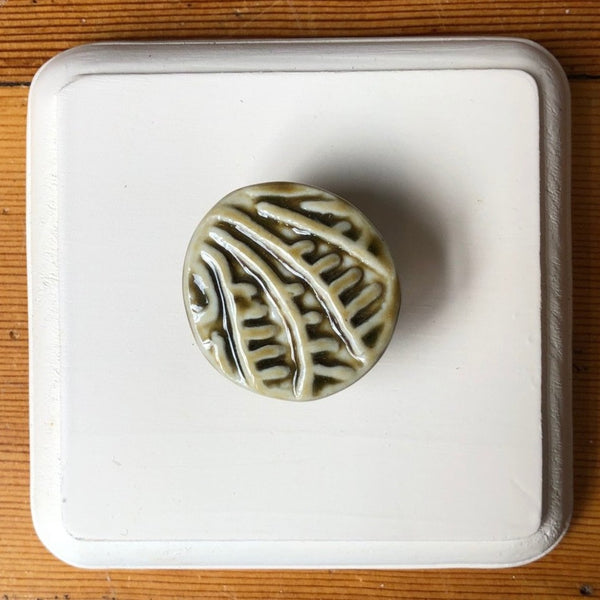 Ceramic Drawer Pull, Olive Green