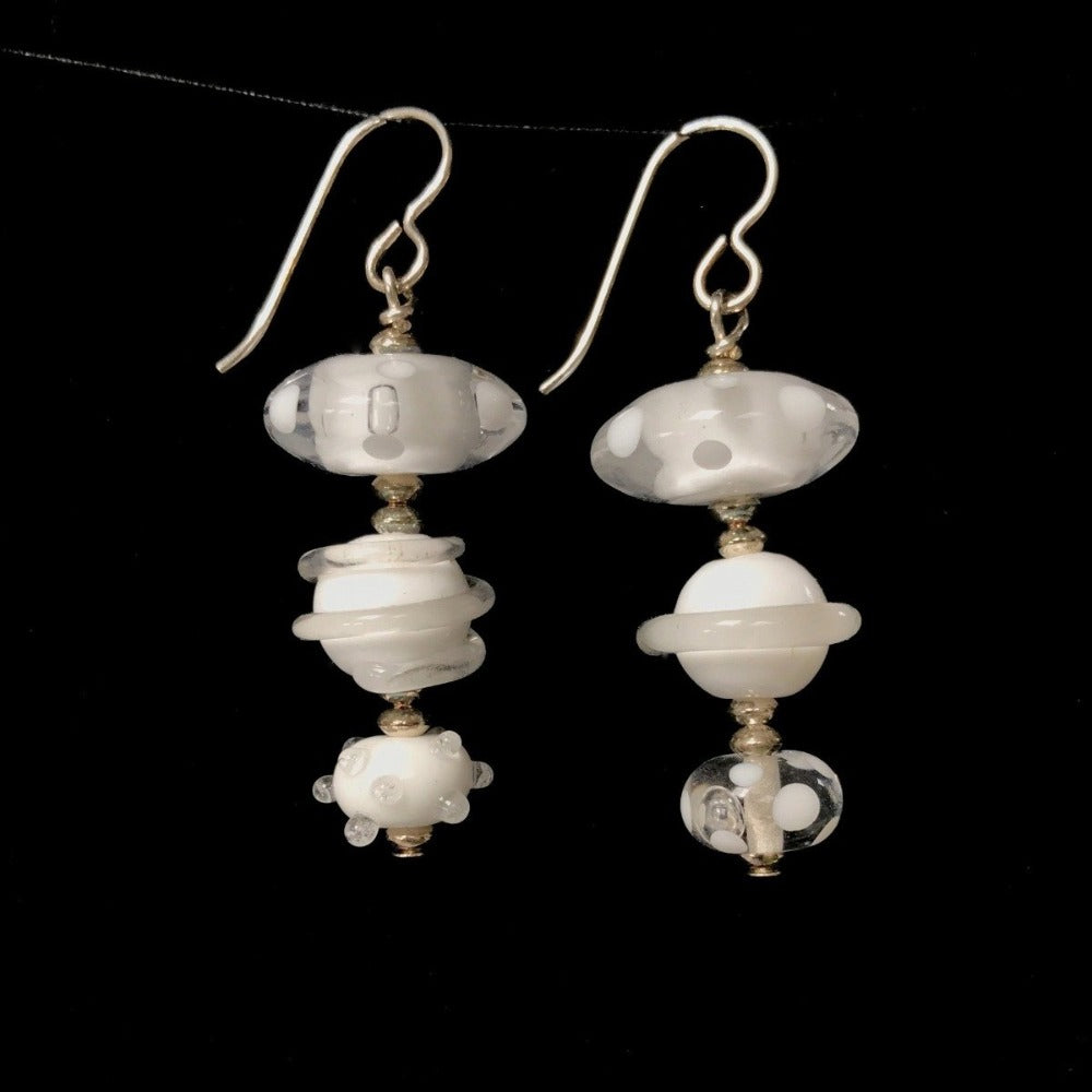 Triple Glass Bead Drop Earrings by Jasmine Keane