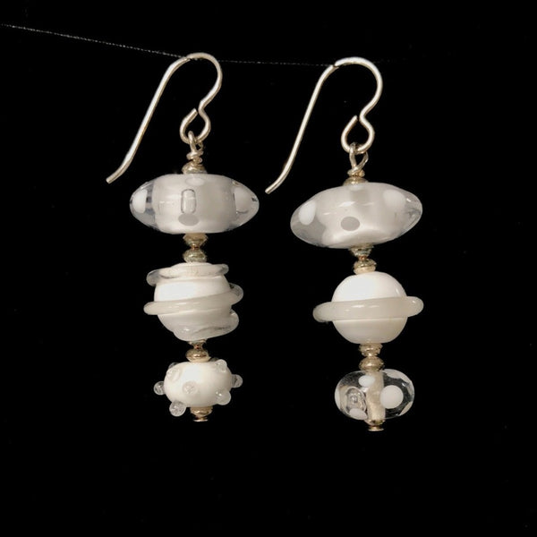 Triple Glass Bead Drop Earrings by Jasmine Keane