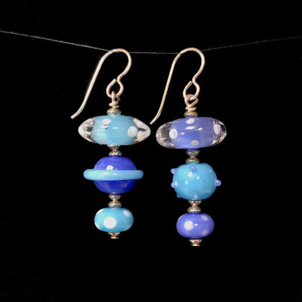 Triple Glass Bead Drop Earrings by Jasmine Keane