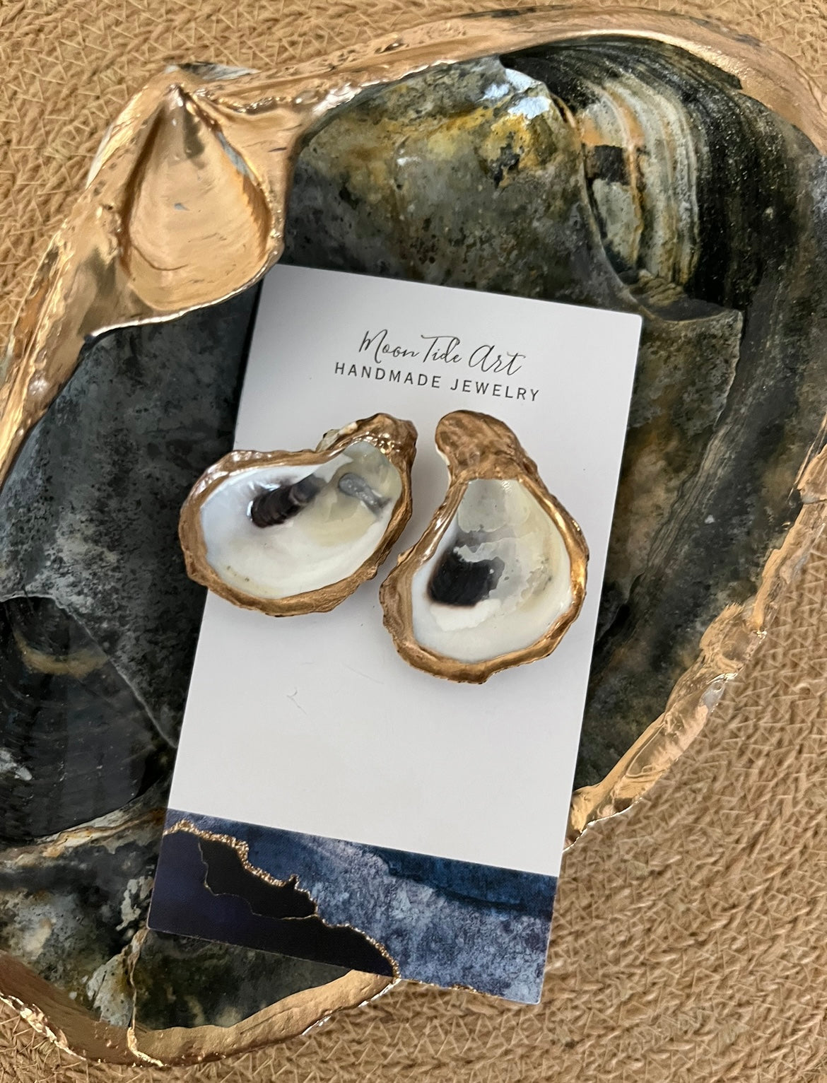 Locally sourced Oyster stud earrings