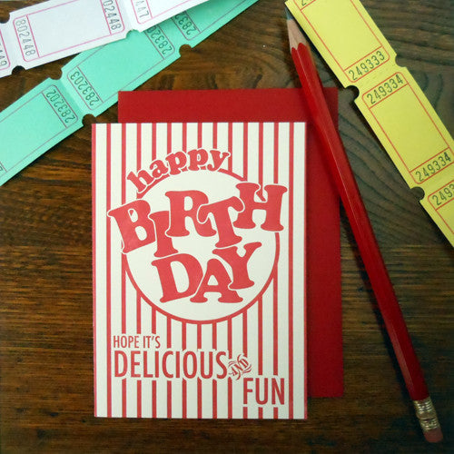 Happy Birthday Popcorn Greeting Card