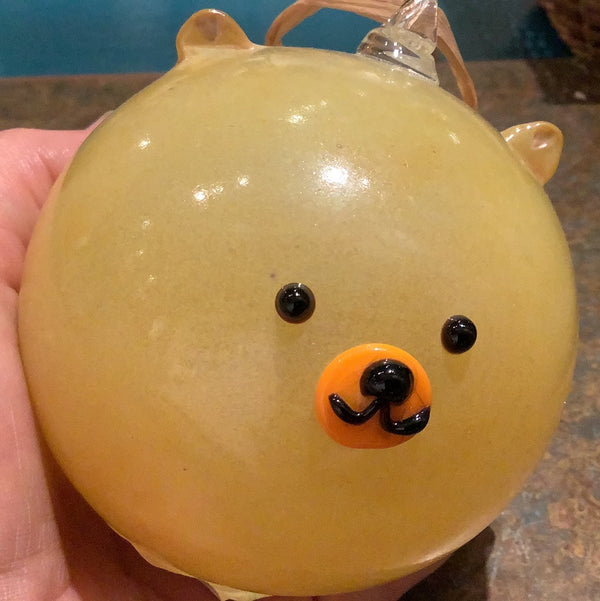 Hand Blown Glass Animal Ornament - Bear
