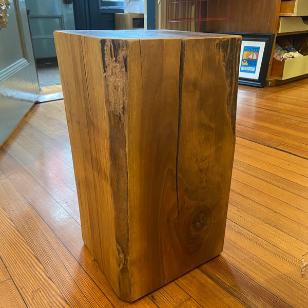 Natural Rectangular Cut Tree Stump End Table