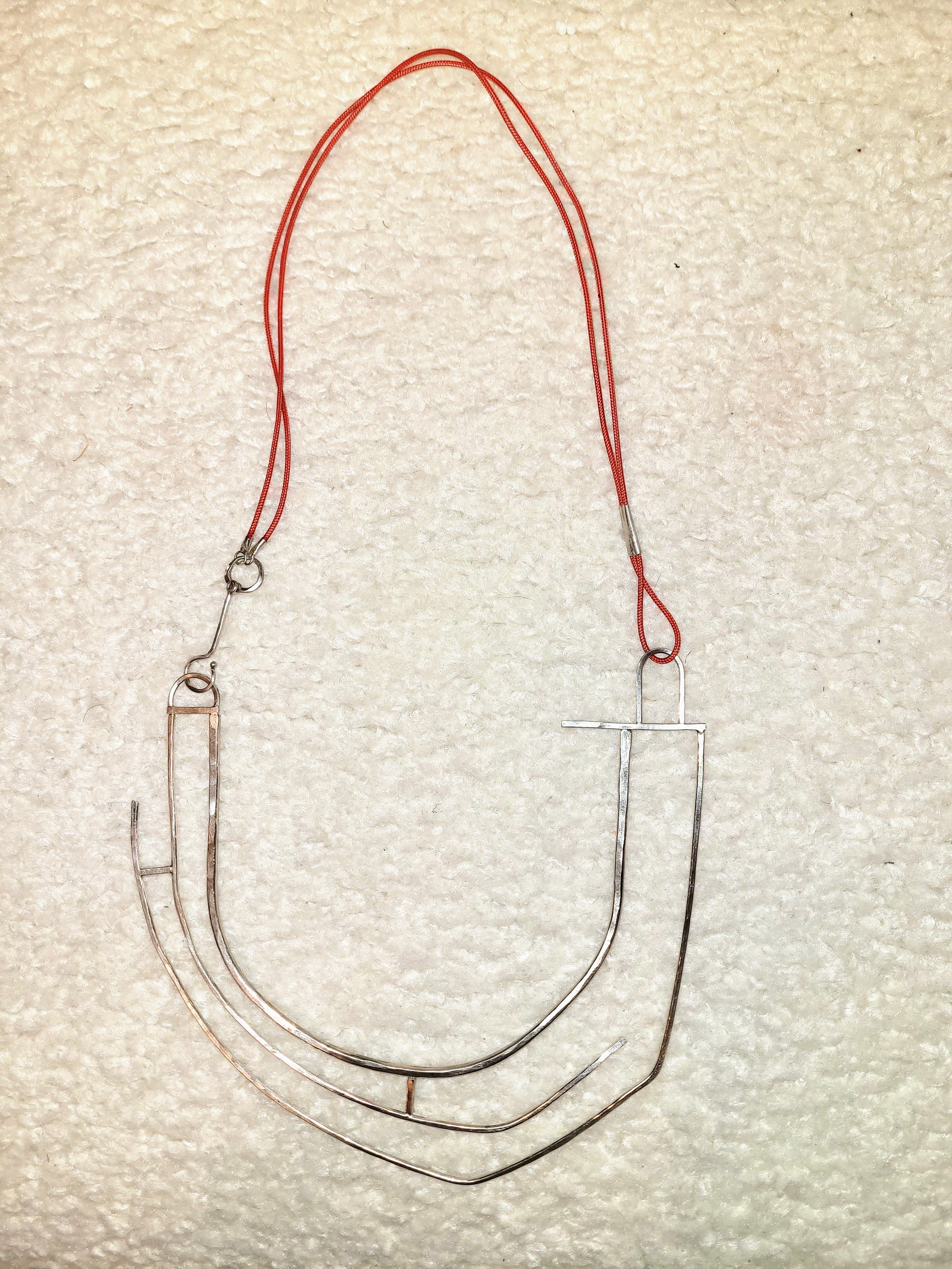 Silver Necklace - Line Hook Series