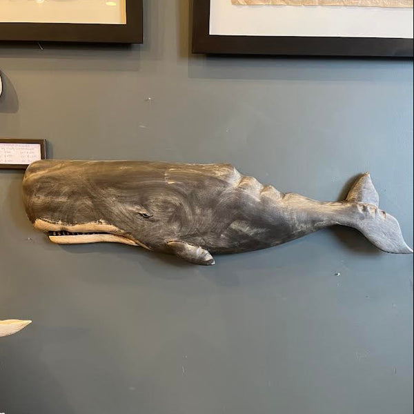 Dark Sperm Whale Plaque, 34", Left-Facing