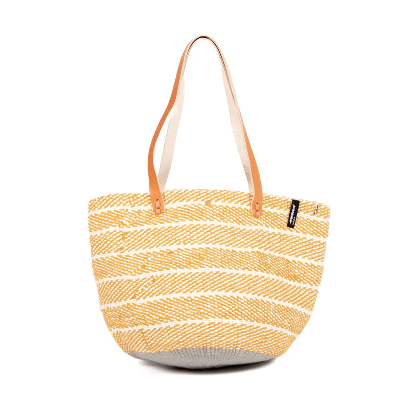 Pamba Shopper Basket | Ochre Twill Weave, M - Mifuko