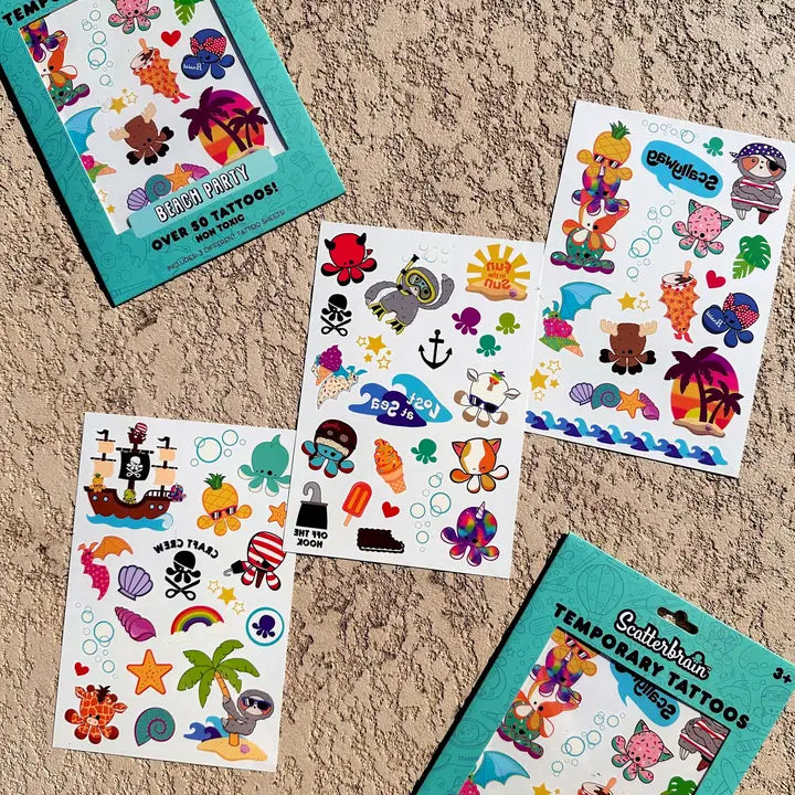 Beach Party Temporary Tattoos by Scatterbrain