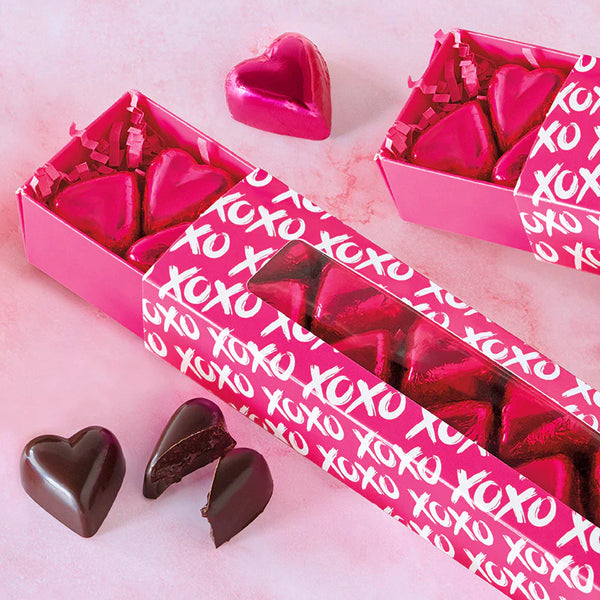 XOXO Slider Box - Dark Chocolate Truffle Hearts