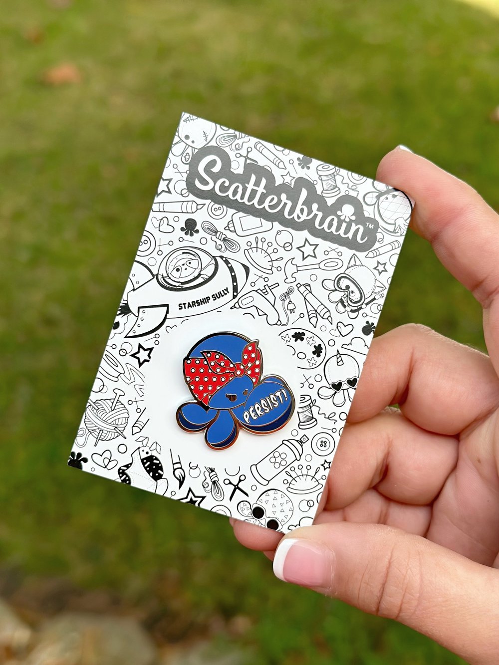 Scatterbrain Handmade Enamel Pin, Rosie the Riveter, by Lisamarie Pearson