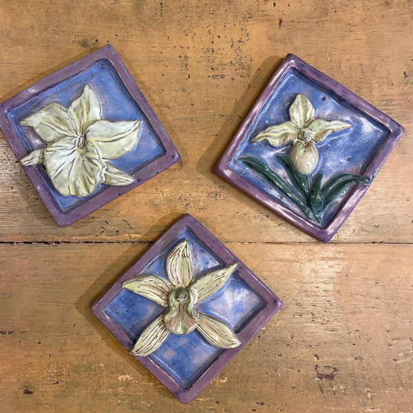 Orchid Decorative Ceramic Tile, 4” x 4”