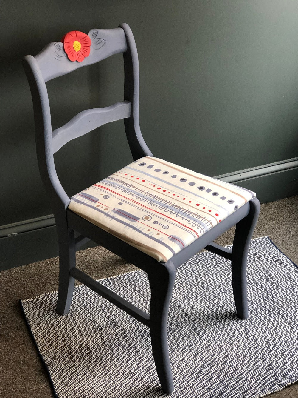 Solid Wood Chair with Annie Sloan Fabric