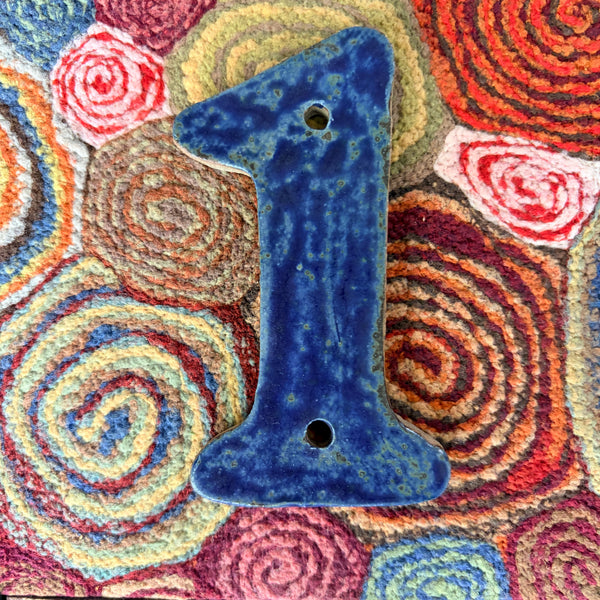 Blue Ceramic House Numbers