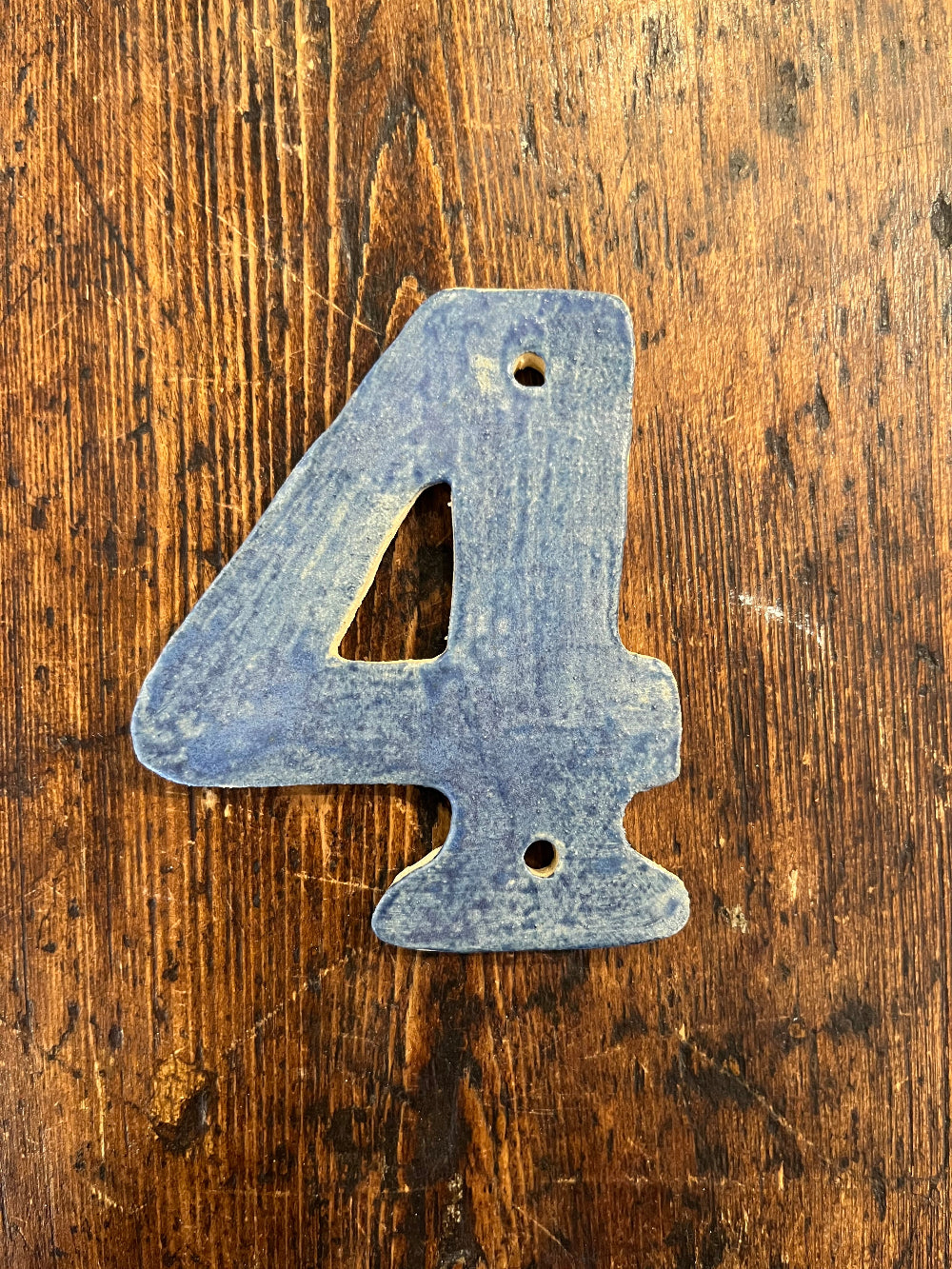 Handmade Ceramic House Number - Blue