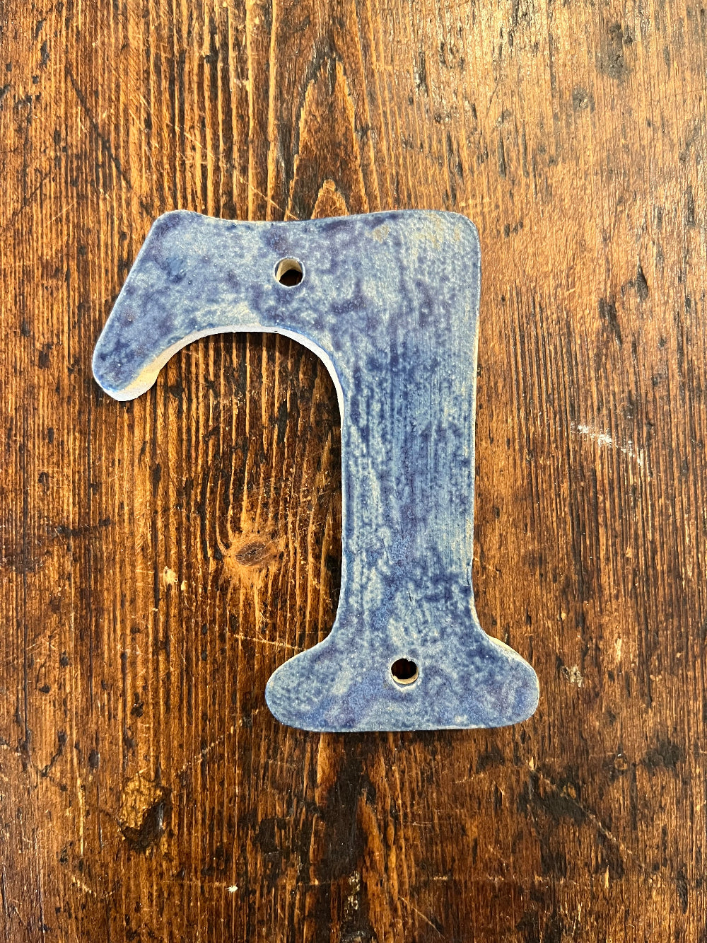 Handmade Ceramic House Number - Blue