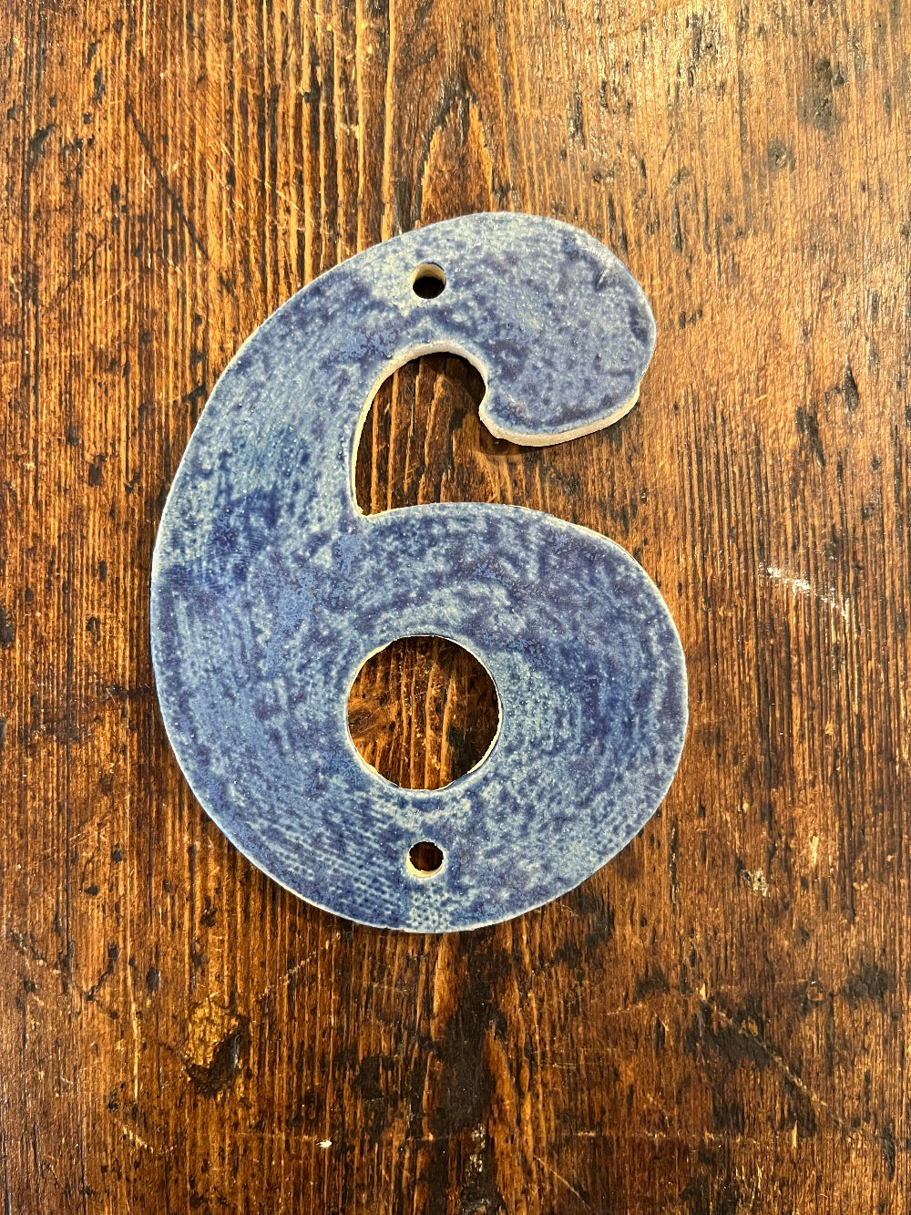 Handmade Ceramic House Number - Blue