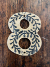 Handmade Ceramic House Number - Painted Design