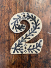 Handmade Ceramic House Number - Painted Design