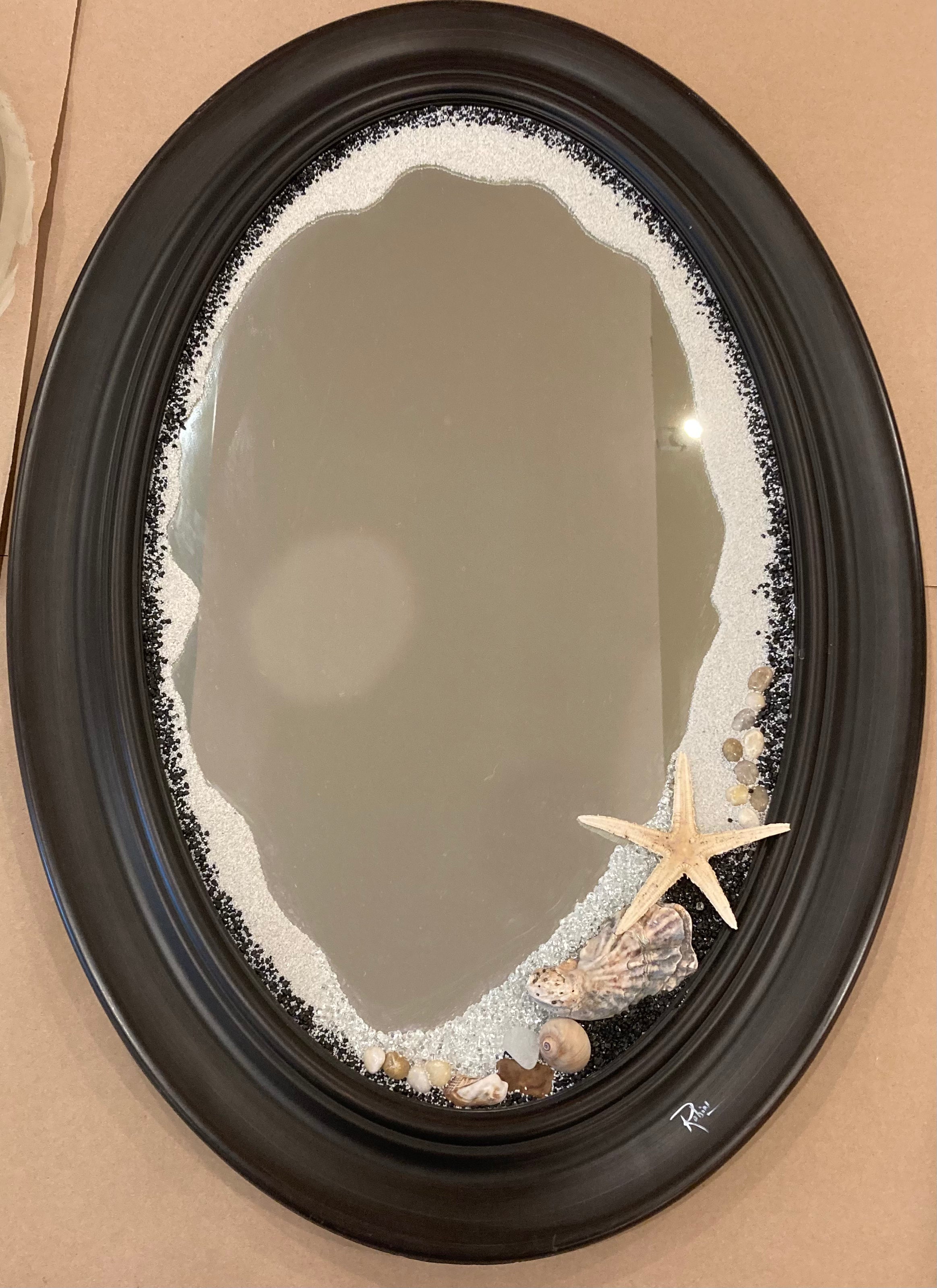 Oval Black Framed Mirror, inspired by Robin Pierson