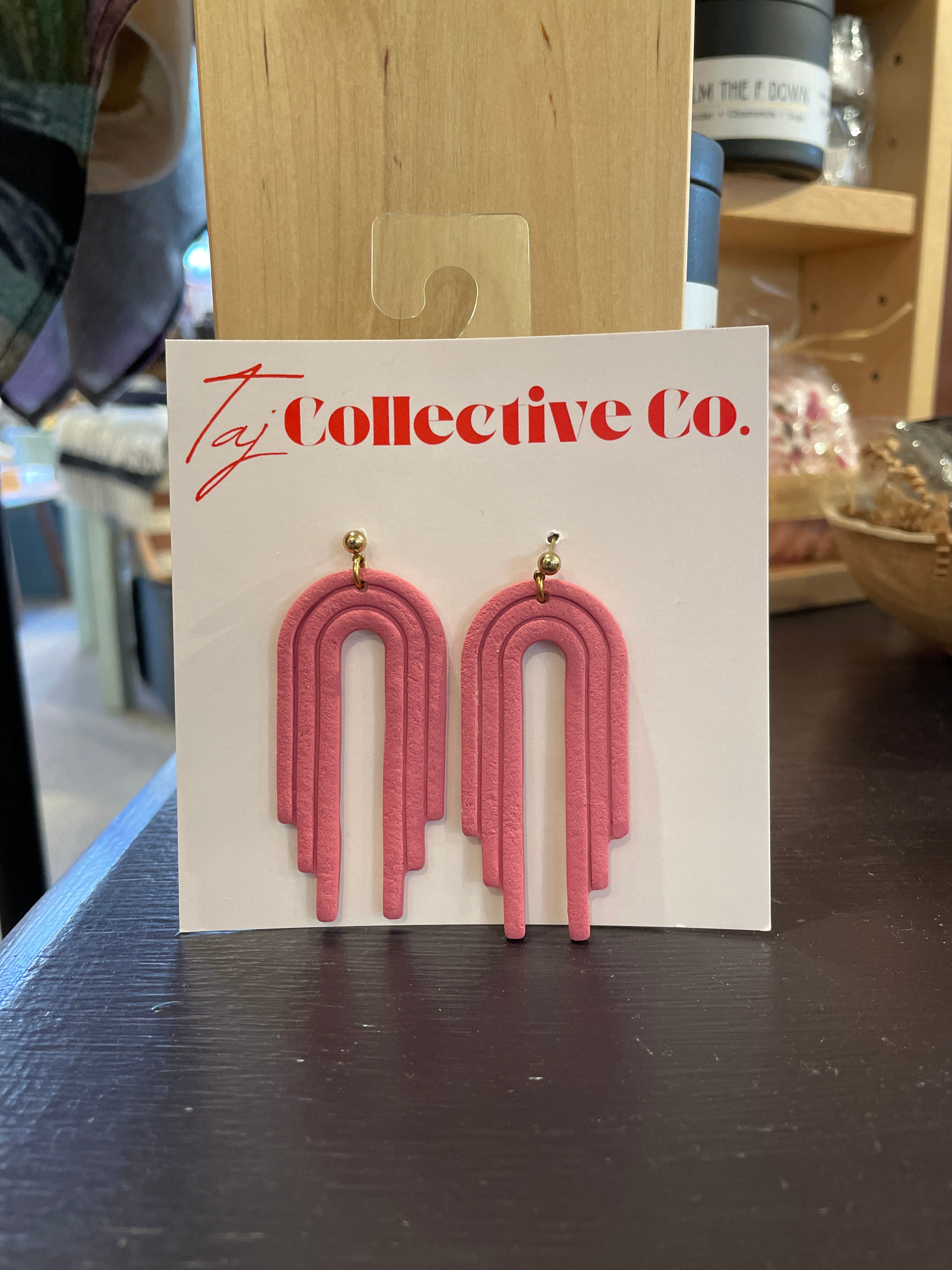 Mila Fuchsia Arch Dangles by Taj Collective Co.