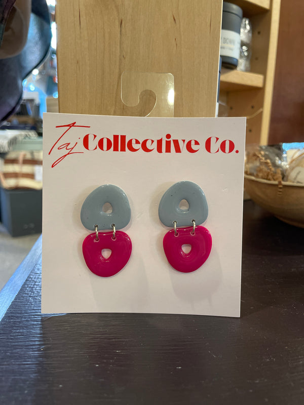 Blue and Pink Cassidy Dangles by Taj Collective Co.