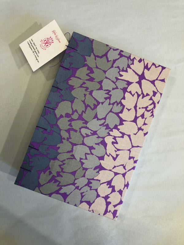 Handcrafted Purple Grey Watercolor Journal