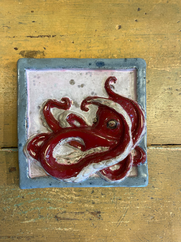 Octopus 6” x 6” Decorative Ceramic Tile