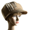 Newsboy Cap in Camel & Cream Check - Large