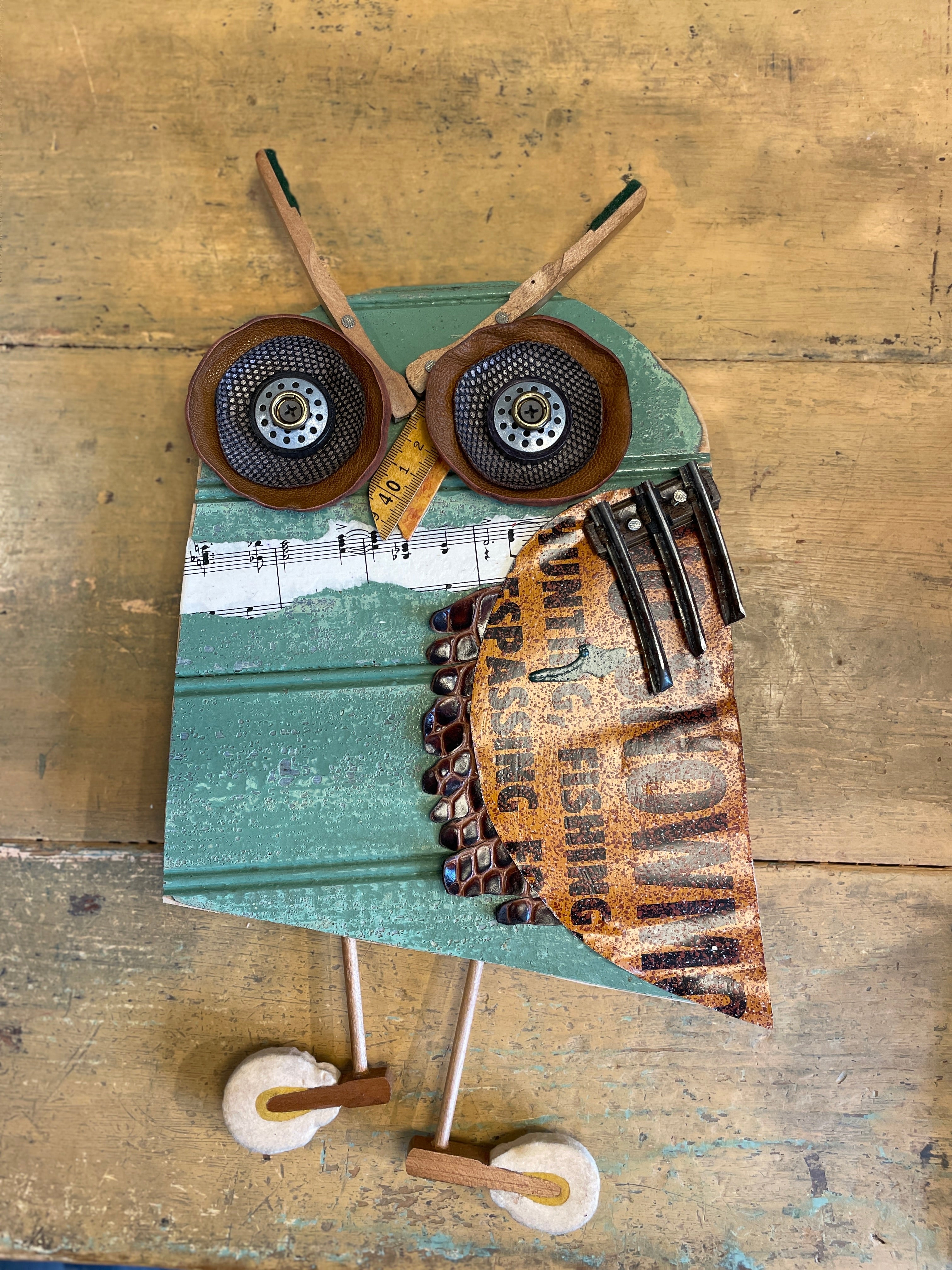 Wooden Owl Wall Hanging, Whistle While You Work