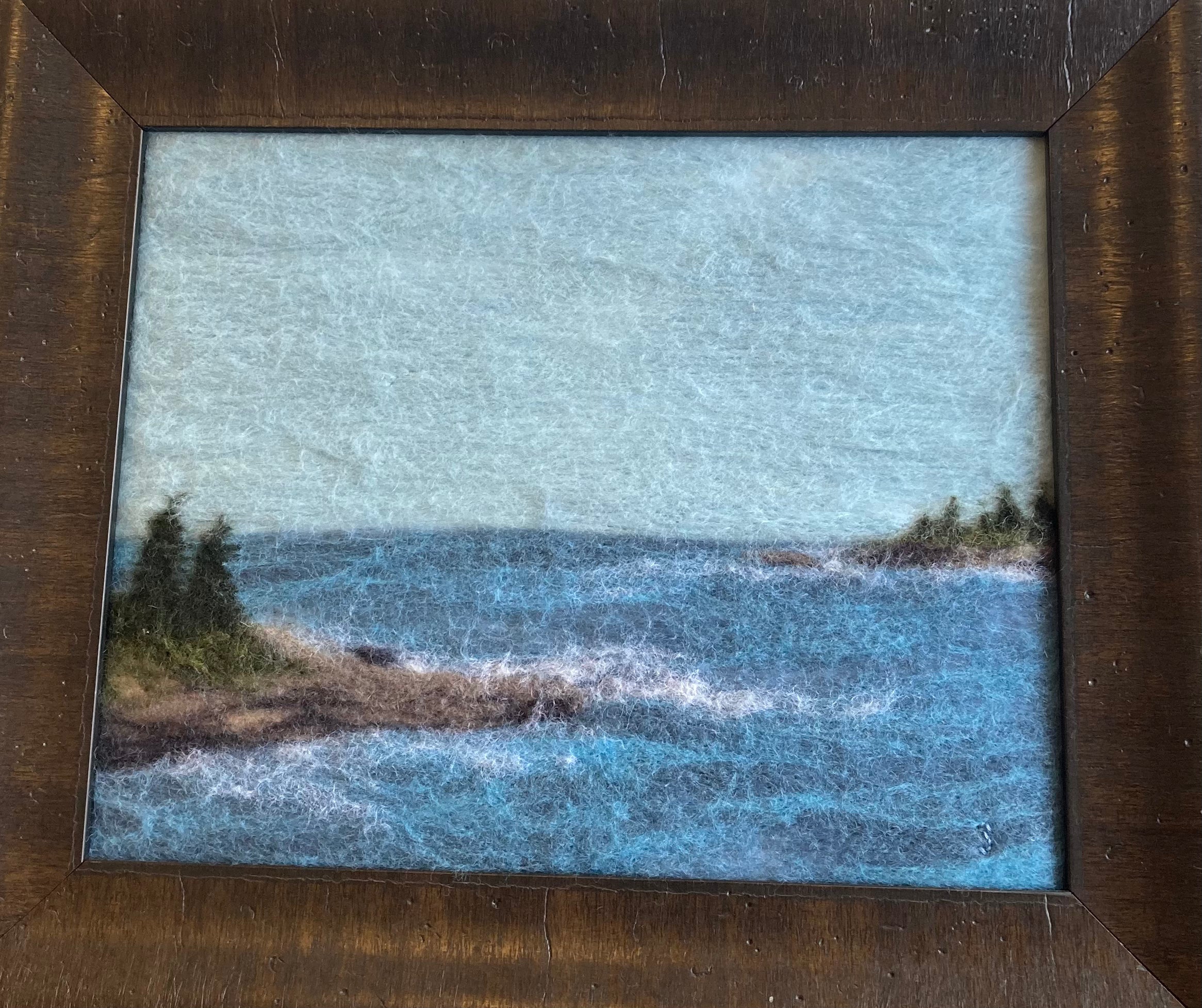 Reaching Out, Felted Wool Painting