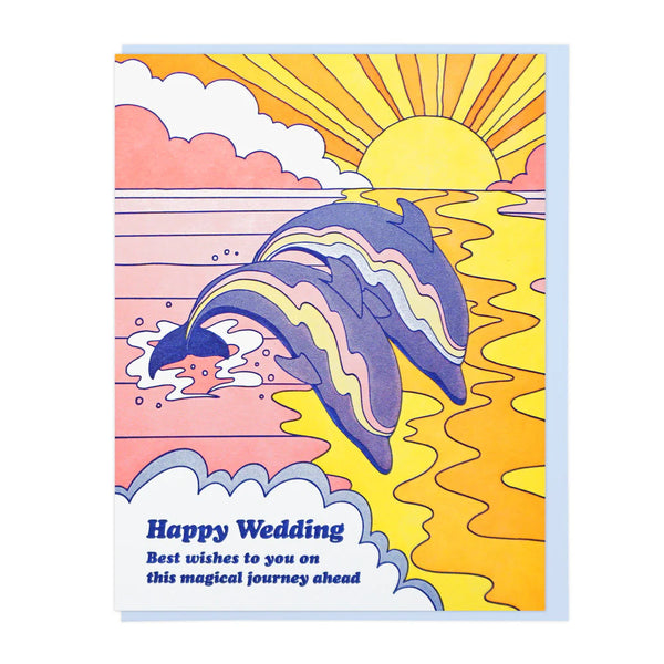 Happy Wedding Dolphins Card