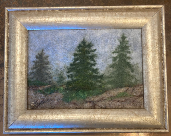 On The Rocks, Felted Wool Painting