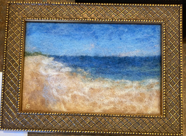 Beachy Keen, Felted Wool Painting