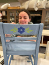 Upcycled Wooden Chair, Hand Painted by Chloe Crosby