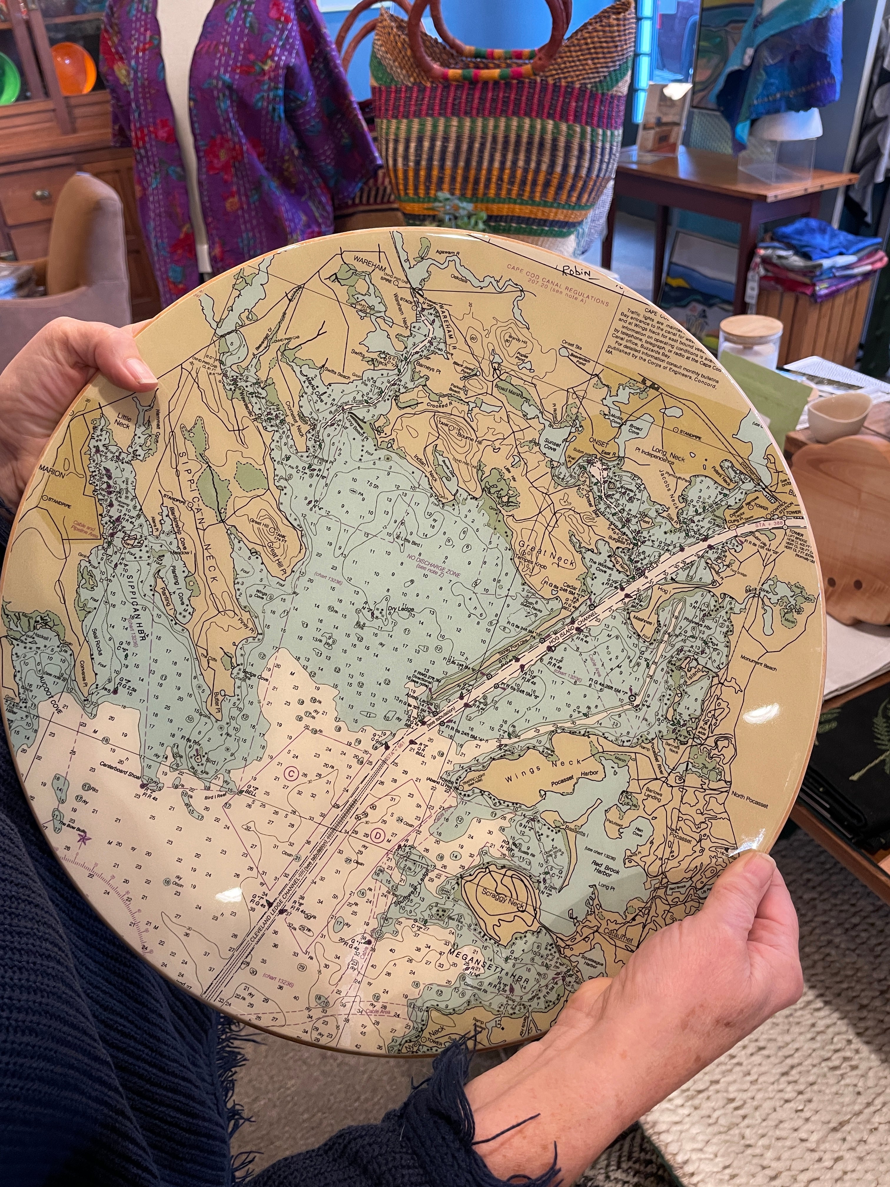 Nautical Chart Lazy Susan - Wareham