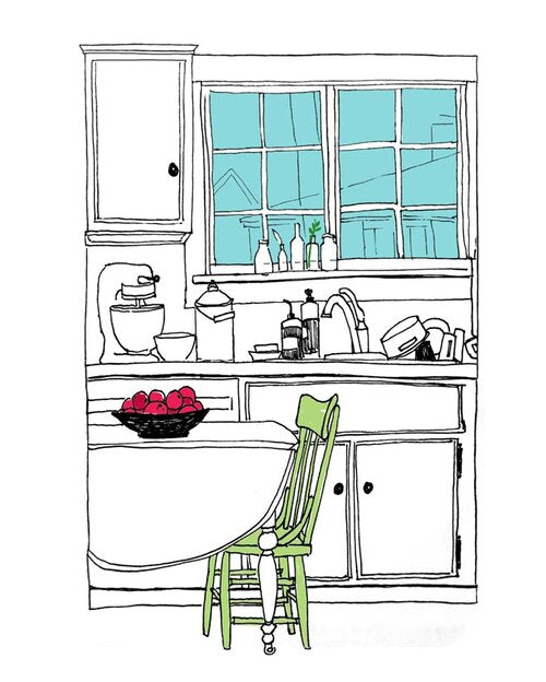 Kitchen - Greeting Card by Amy Mason