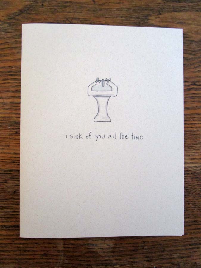 I Sink of You all the Time - Very Punny Card by Amy Mason