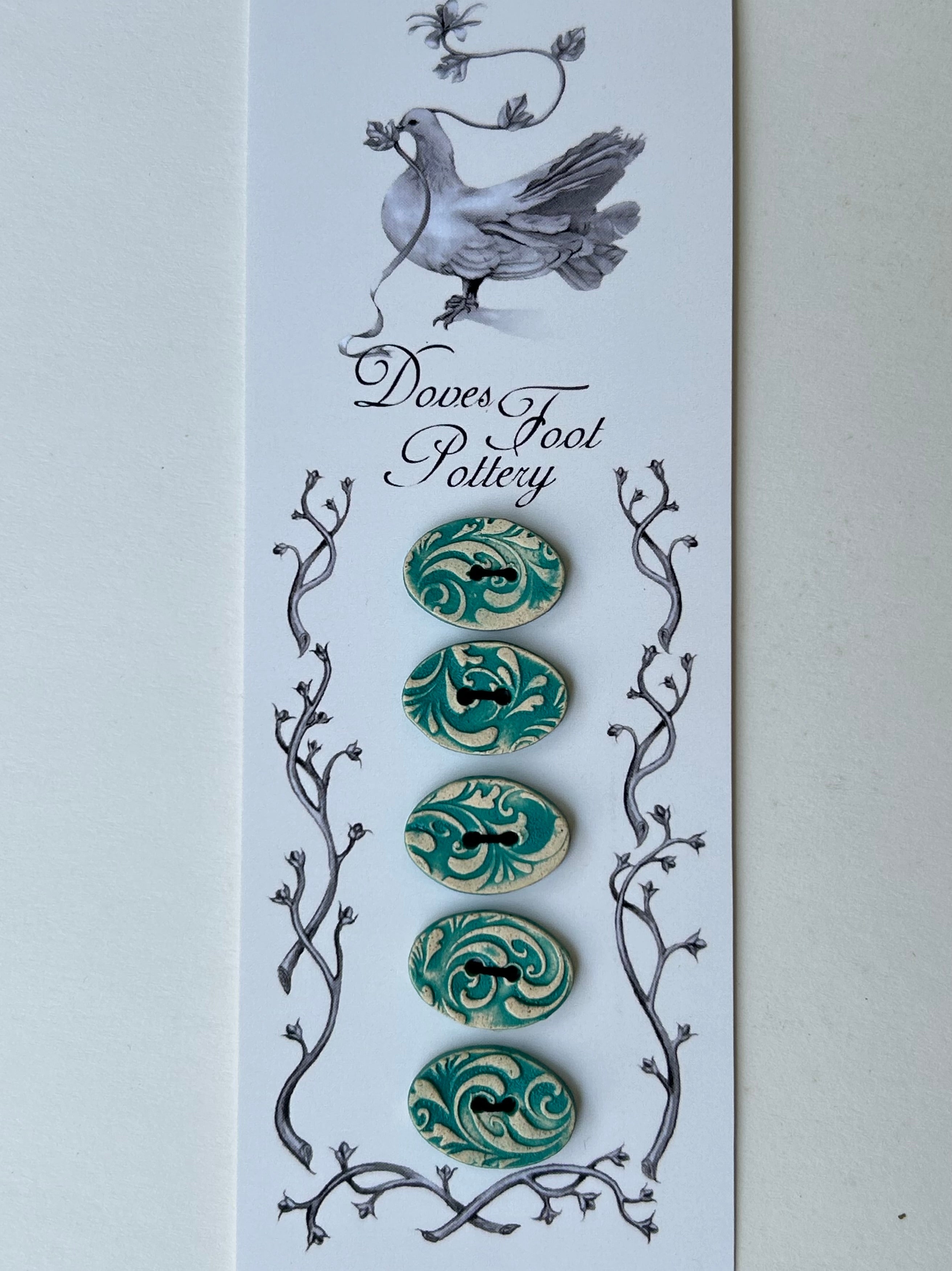 Five Vine Print Buttons