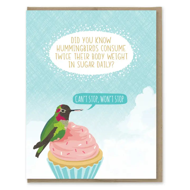 Hummingbird Sugar Birthday Greeting Card