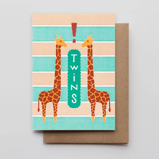 Giraffe Twins Greeting Card