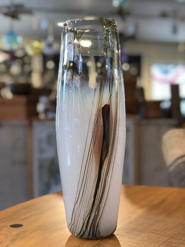 Tall Glass Vase by McDermott Glass Studio